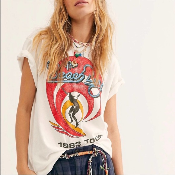 Free People Tops - Free People Day Dreamer Beach Boys Band Tee Sz S